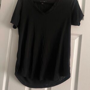 Athleta Black Short Sleeve V-Neck Tee M